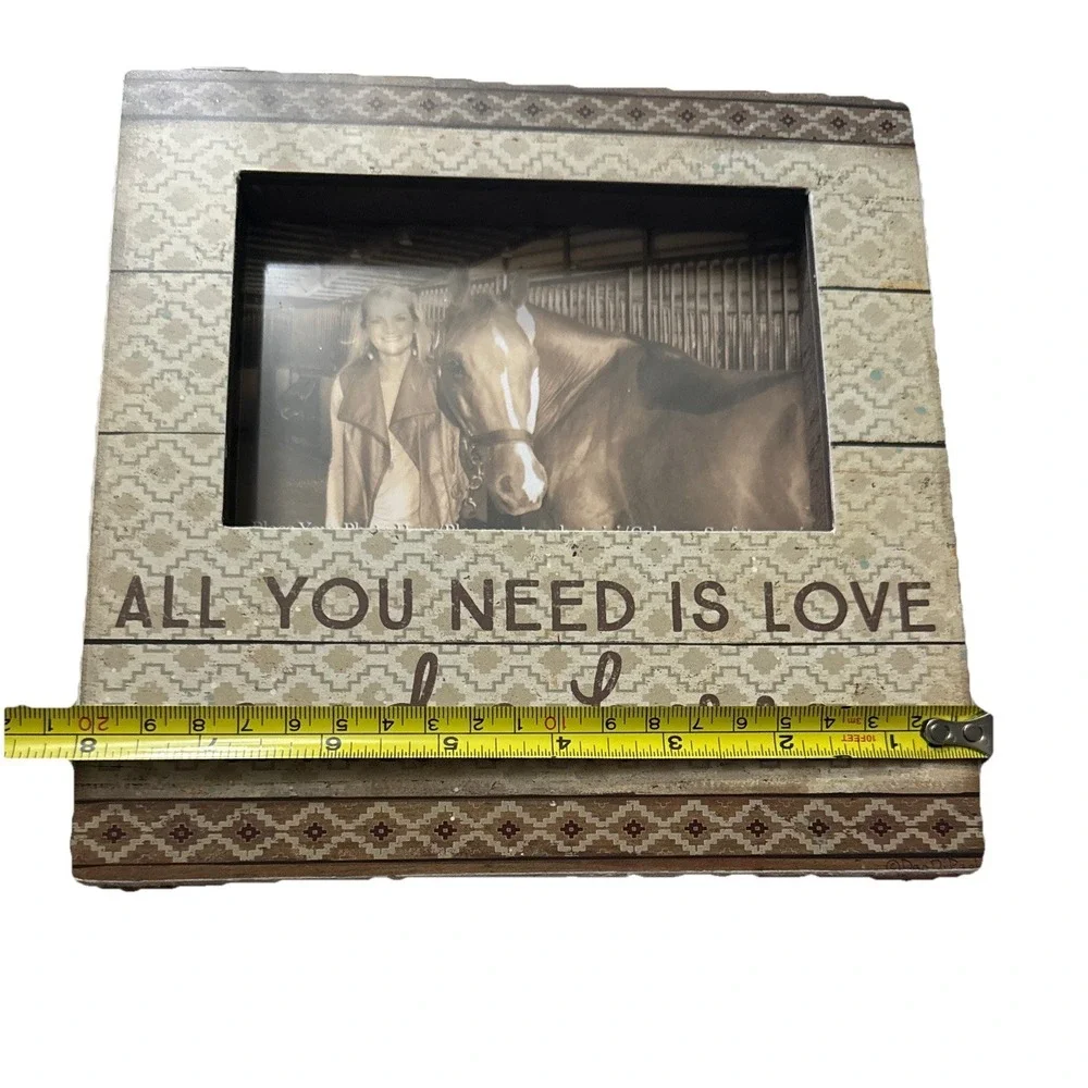 Primitives by Kathy Box Photo Frame All You Need Is Love And A Horse 4 X 6 NWT